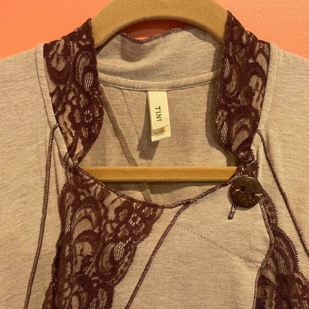 Anthropologie Tiny Brand Sleeveless Lace Cream Tank Size Small - Picture 4 of 8